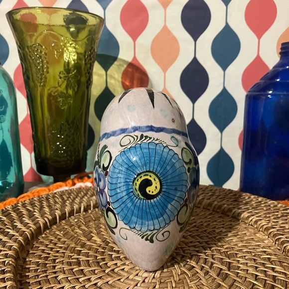 Mexican Tonala Pottery Ceramic Owl Figurine Hand-Painted Signed Cat 324 - Picture 5 of 12